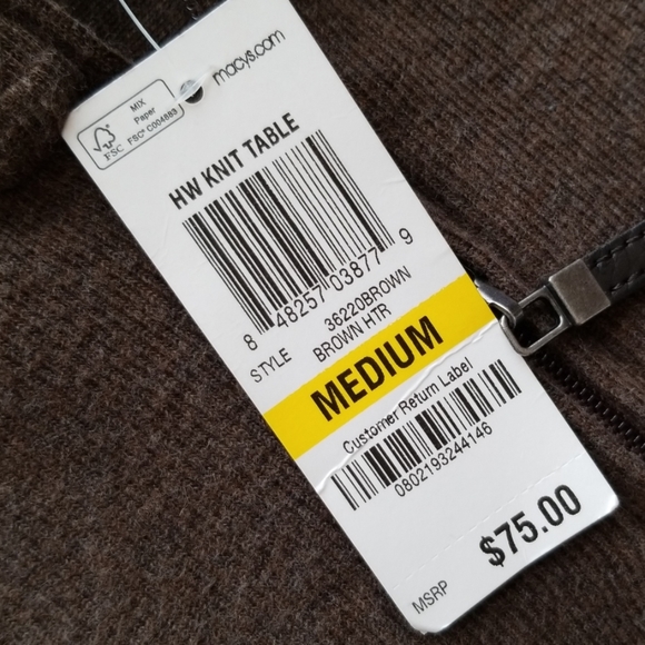 Men's Tasso Elba Brown Pullover Sweater NWT - Picture 2 of 6